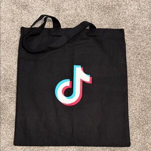 Black Tote Bag with TikTok Logo